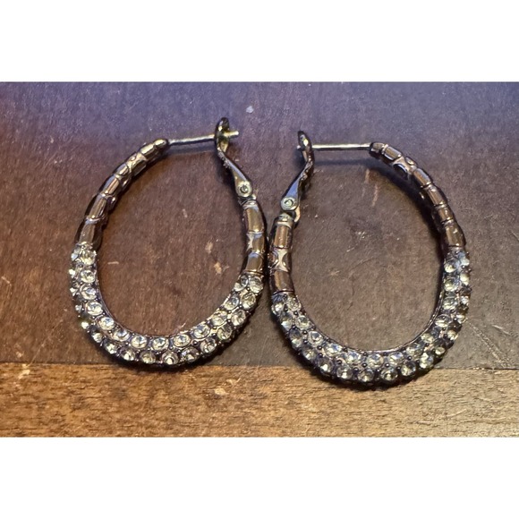 BRIGHTON PEBBLE Silver Chocolate Gunmetal Link Chain Bracelet.‎ And Earrings - Picture 4 of 4